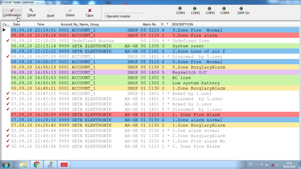 Alarm monitoring center software AHM 2009 Alarm Control Center Software